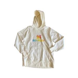 Stanley Gradient Hoodie Womens Medium Cream Organic Cotton Pullover EUC